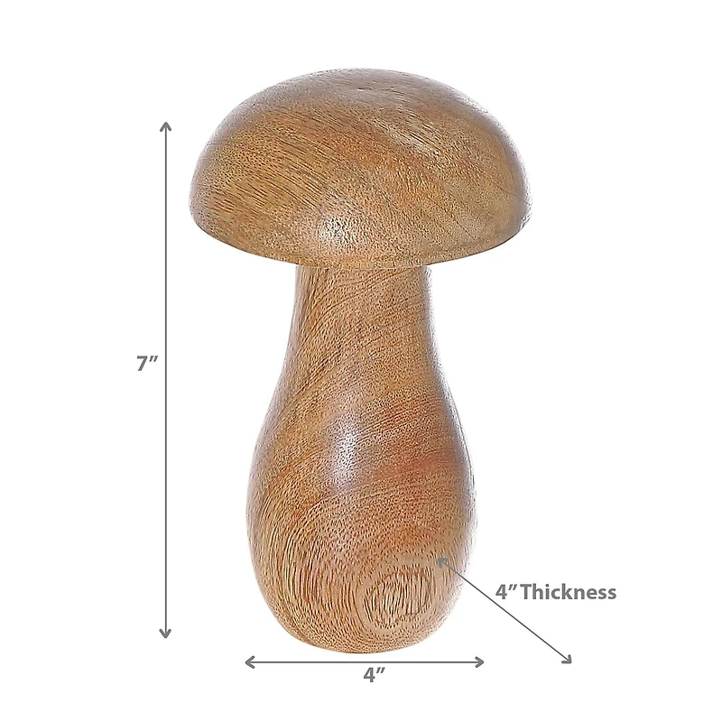 Mango Wood Decorative Mushroom Small