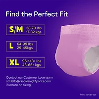 Rascals Absorbent Disposable Girls Nighttime Bedwetting Underwear, XL (95-143+ lbs), 28 count