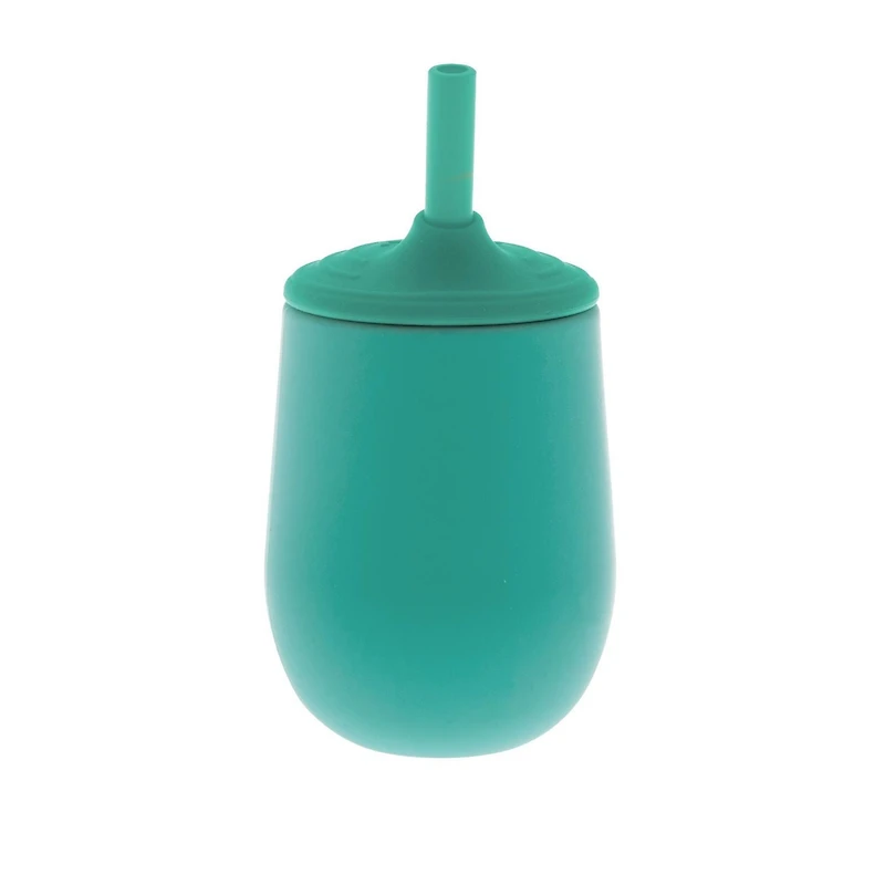 Nûby™ Gobelet d'Apprentissage pour Tout-Petit en Silicone, 100 % Silicone avec Paille TOUCH FLOW™ - Aqua