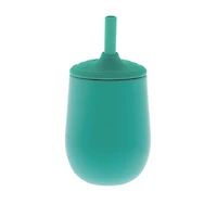Nûby™ Gobelet d'Apprentissage pour Tout-Petit en Silicone, 100 % Silicone avec Paille TOUCH FLOW™ - Aqua