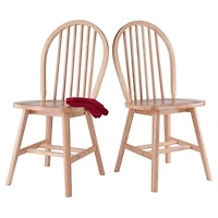 Windsor 2pc Chair Set Natural Finish