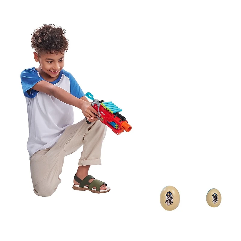 Fusil à fléchettes en mousse X-Shot Dino Attack Dino Striker (16 fléchettes, 4 œufs) par ZURU