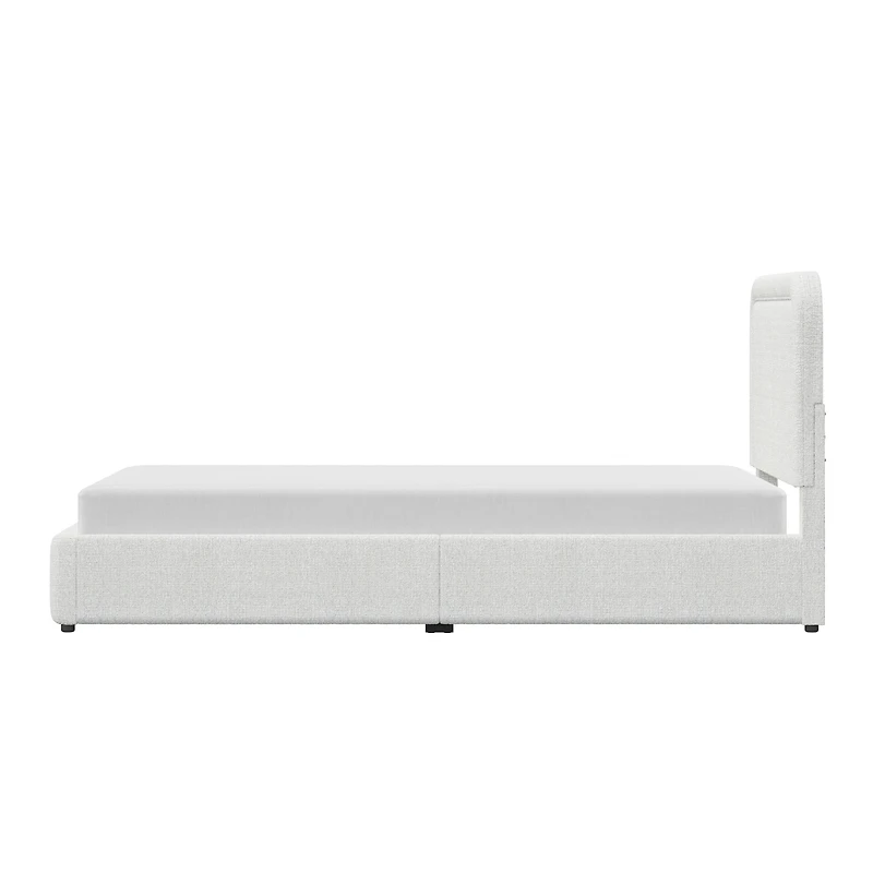 Better Homes & Gardens Juliet King Boucle Platform Bed, Ivory