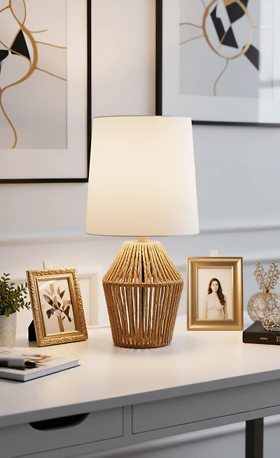 Lampe d'appoint en corde de papier de 12,8 pouces