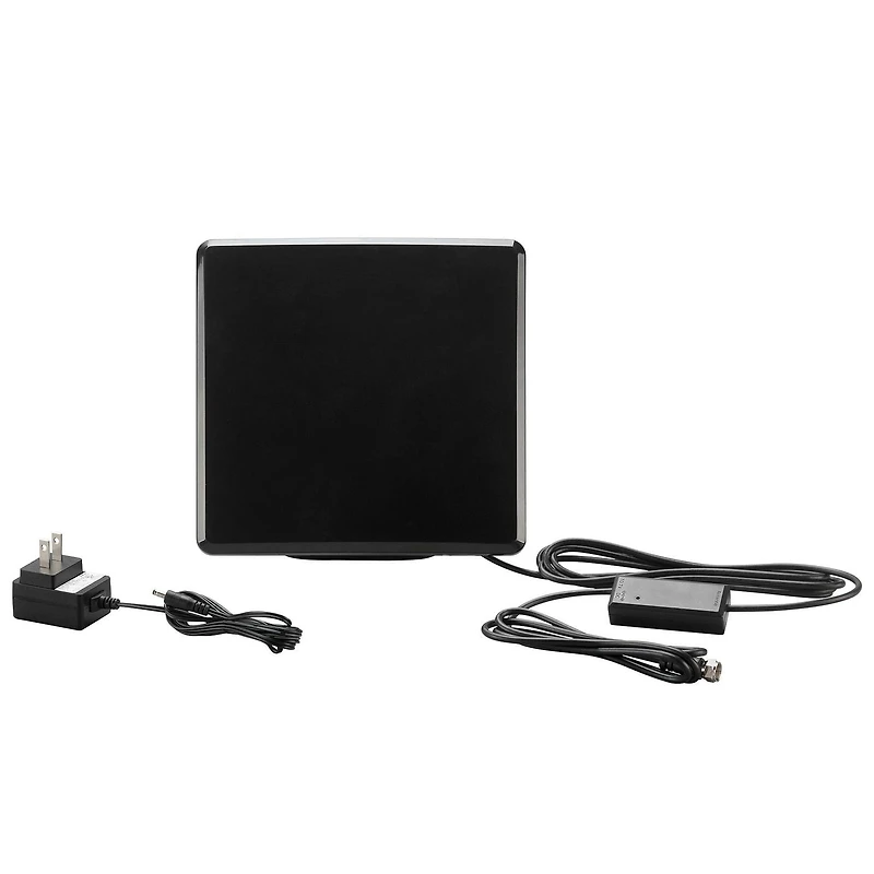 Antenne  VHF/UHF coaxiale directionnelle d'intérieur pour TVHD 1080   avec filtre 4G/5G onn. Mince, léger
