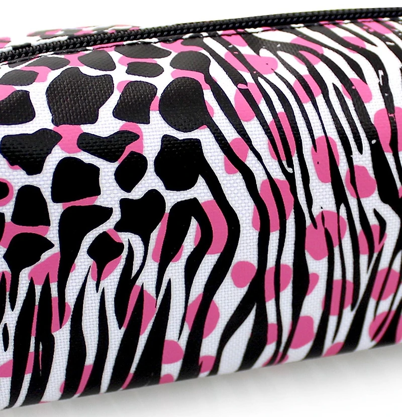Pen+Gear Étui à crayons à motifs d’animaux mixtes en rose, noir et blanc