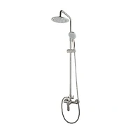 DROP Bath and Kitchen DR091028 Ensemble de douche mural rond en couleur chrome