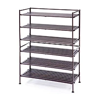 Seville Classics 3 Tier Resin-Wood Shoe Rack 2PK