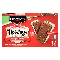 Chapman's Moments des Fêtes sandwich de crème glacée à la menthe poivrée in a Box 12 x 120 ml