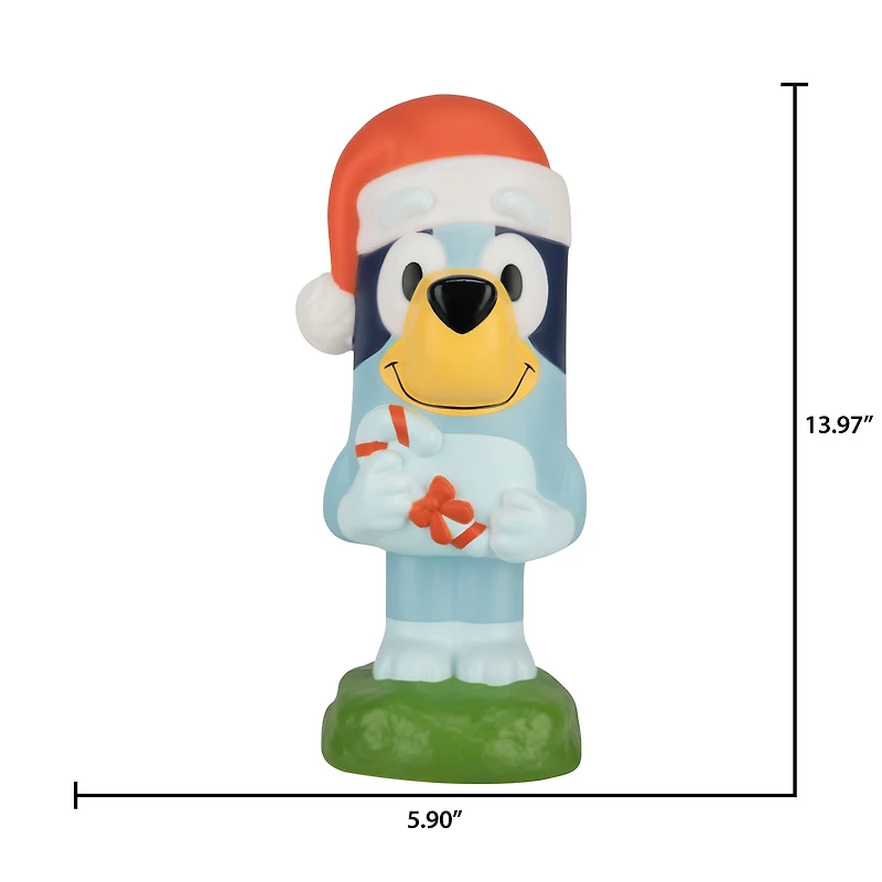 Christmas Lighted Blow Mold Decor Bluey w/Candy Cane 14" Bluey 5.90 in x 5.70 in x 13.97 in 0.88 lb