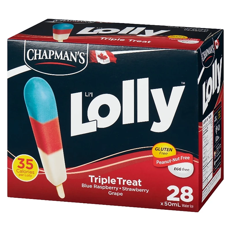 Chapman's Low Calorie Triple Treat Li'l Lolly in a Box 28 x 50 ml