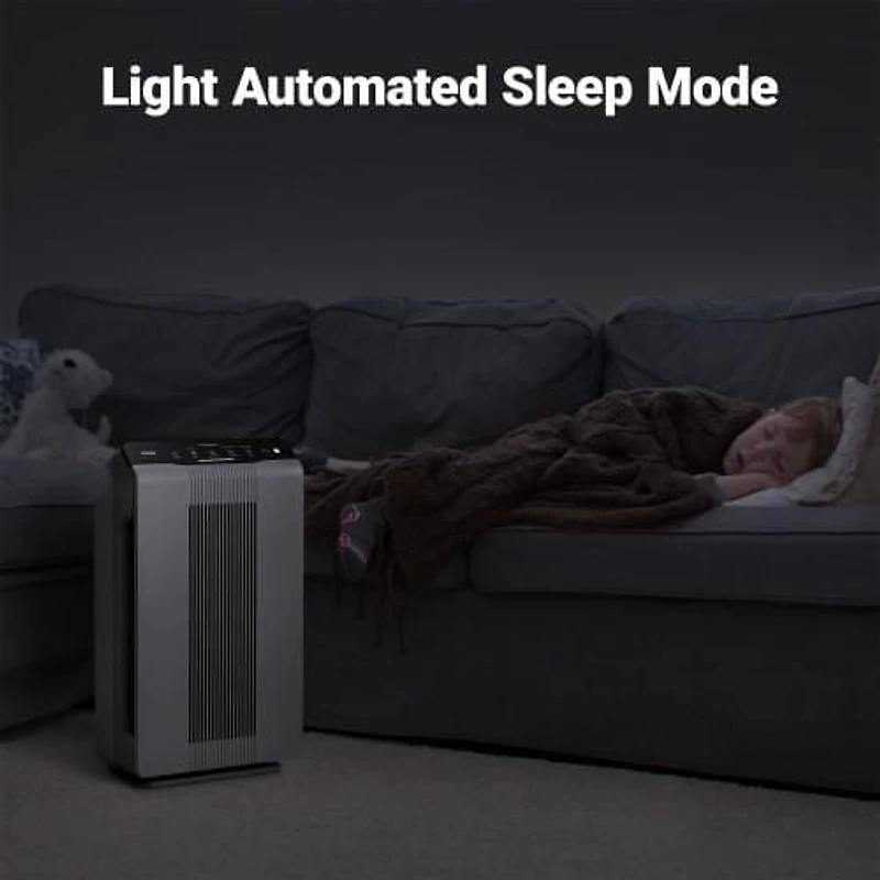 Purificateur d'air WINIX 5300-2 pour grande pièce jusqu'à 1740 pi² en 1 heure avec moniteur de qualité de l'air, True HEPA, filtre à charbon et mode automatique, capture les allergies aux animaux, la