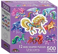 Cra-Z-Art 12 Mini Shaped Unicorn Puzzles 500pcs total