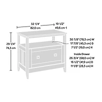 Sauder August Hill Lateral File in Soft White Finish
