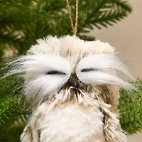 Holiday Time Christmas Warm Wishes Faux Fur Owl Ornament, Brown, 1 Count, Measures 4" in height