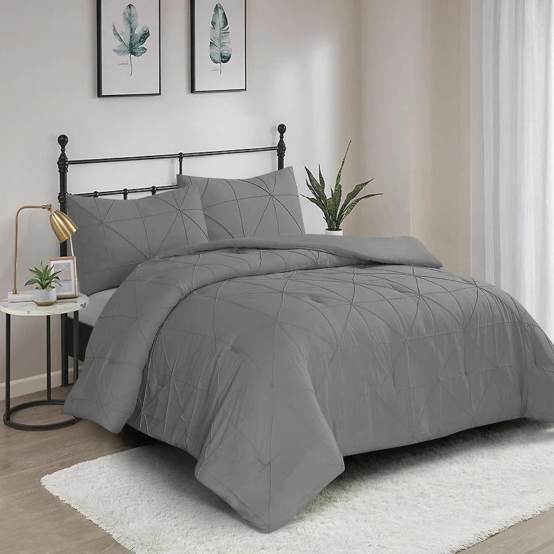 3 Pieces Hartford Pintuck Comforter Set