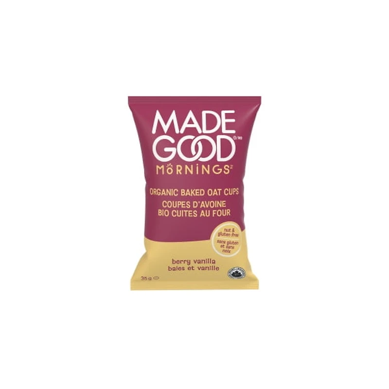MadeGood Baked Oat Cups – Berry Vanilla 5 Cups