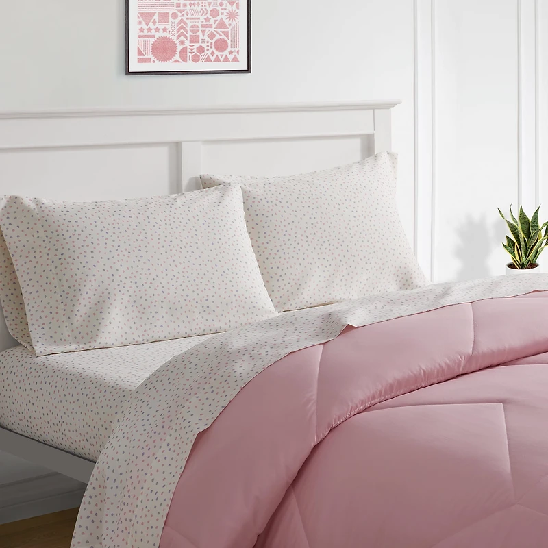 Bco Home 4 Pieces Ensemble de lit Rafraîchissant Rose 1 place/long