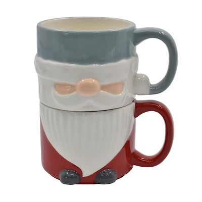 HOLIDAY TIME SET OF 2 DOLOMITE GNOME DESIGN MUG SET