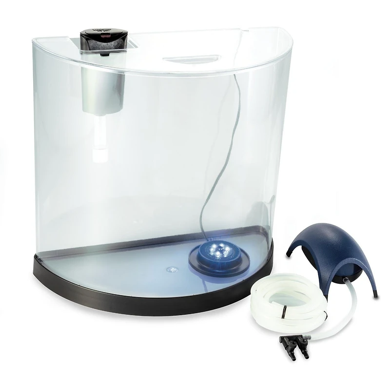 Trousse d'aquarium à bulles GloFish Demi-Lune LED 3 gallons