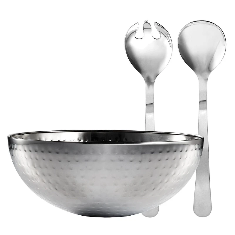 Safdie & Co. Salad Bowl Round Hammered 3 Piece Set