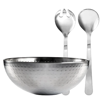 Safdie & Co. Salad Bowl Round Hammered 3 Piece Set
