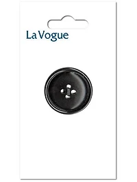 La Vogue Bouton à 4 trous, noir, 30 mm – Bouton/manteau robuste pour vêtements d'extérieur et sacs