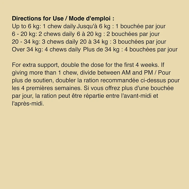 Pet Naturals, Mâche pour les hanches et les articulations pour chiens, saveur canard, pot de 60 unités