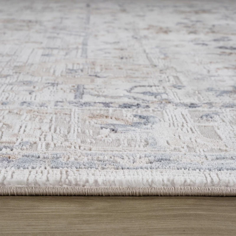 Tapis d'interieur scandinave Atlas Rug Branch, beige ivoire, effet vieilli - Salon, chambre