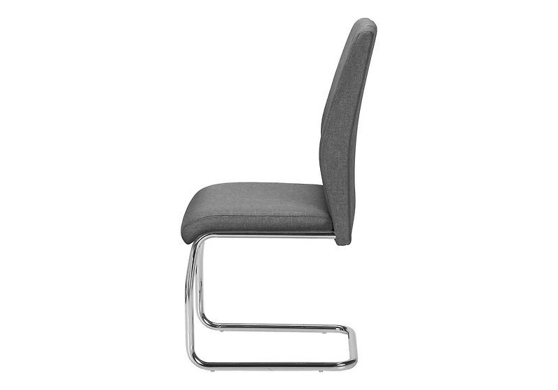 Monarch Specialties  Chaise De Salle À Manger, Ensemble De 2, Coté, Rembourré, Cuisine, Salle À Manger, 39 Pouces De Hauteur, Tissu Gris, Métal Chromé, Contemporain, Moderne