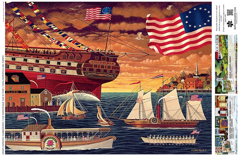 Buffalo Games Patriotic Harborview 1000-Piece Interlocking Jigsaw Puzzle for Adults Ages 14-99 Years