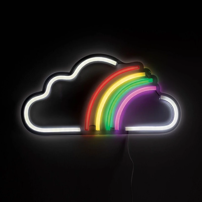 Merkury Innovations Enseigne murale néon LED Rainbow Cloud 15" Enseigne néon LED Rainbow Cloud