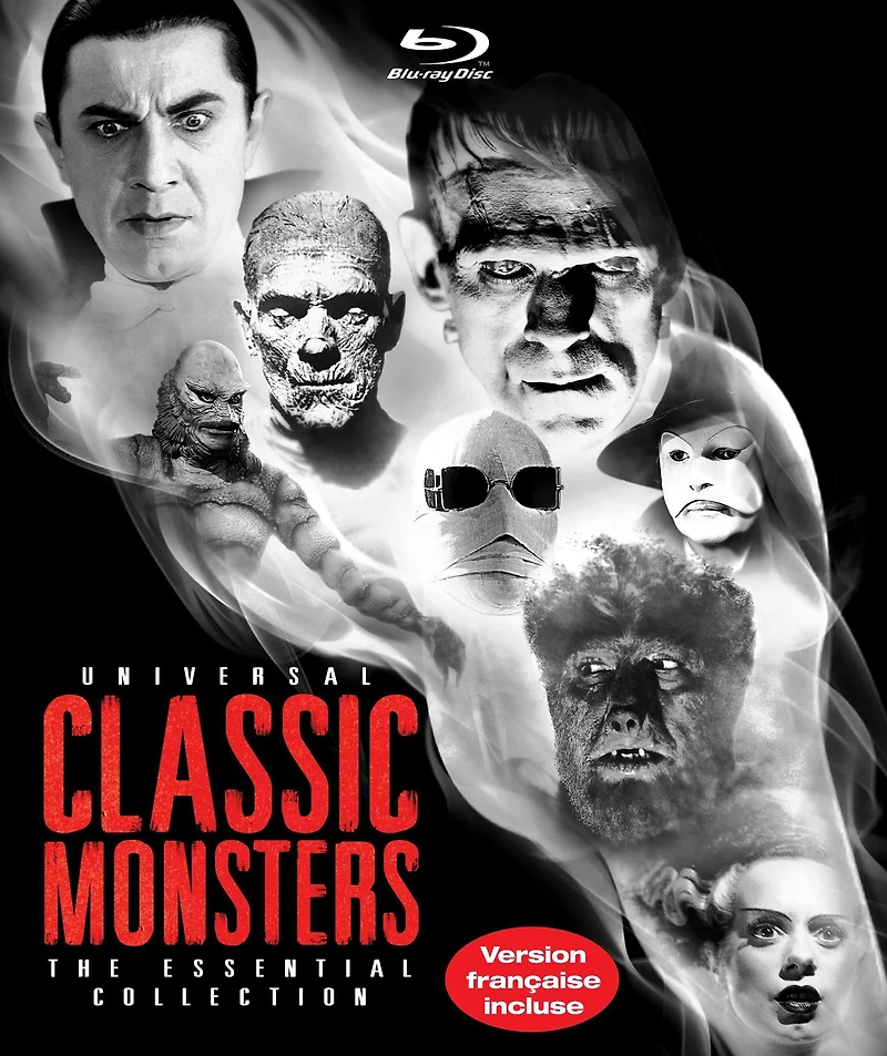 Universal Classic Monsters: The Essential Collection (Blu-Ray), starring Boris Karloff, Claude Rains, and Colin Clive [2024]