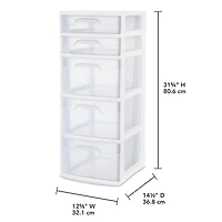Caisson à 5 tiroirs de Sterilite en blanc 1 unité