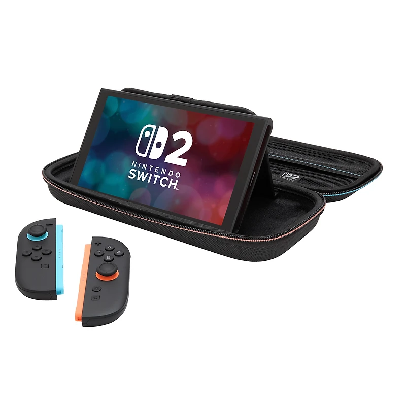 PowerA Protection Case for Nintendo Switch 2 - Black, Officially Licensed, Protective Storage, Holds up to 9 Game Cards and 2 microSD Express Cards, Integrated Play Stand