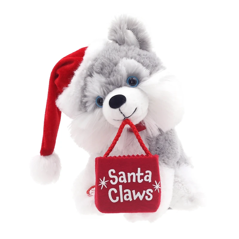 Holiday Time 8” Plush Holiday Puppy, Husky