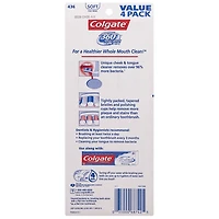 Colgate 360 Toothbrush with Tongue and Cheek Cleaner, Soft, 4 Pack