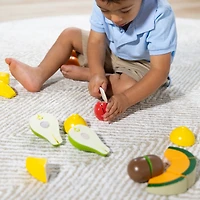 Melissa & Doug Cutting Fruit Set - Wooden Play Food Kitchen Accessory, Multi, Cutting Fruit Set