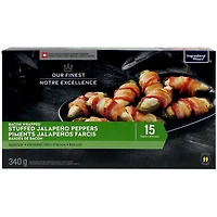 Piments jalapeños farcis barbés de bacon Notre Excellence 15 pièces, 340 g