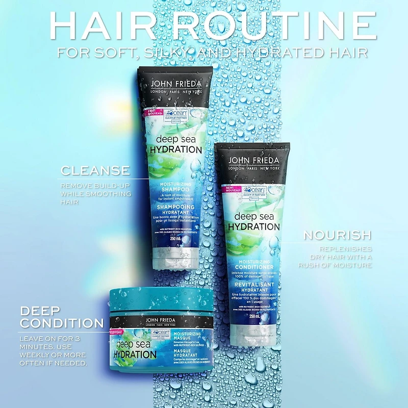 John Frieda Deep Sea Hydration Moisturizing Shampoo 250 mL, Moisturizing Shampoo 250 mL