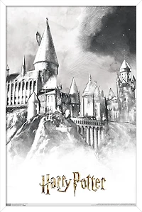 The Wizarding World: Harry Potter - Illustrated Hogwarts Wall Poster, 22.375" x 34"
