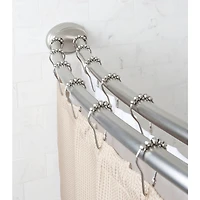 Tringle de douche double courbée réglable Mainstays, de 127 cm à 183 cm fini nickel brossé