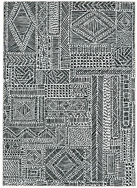 Tapis lavable Cayden 5 pi x 7 pi ivoire et noir