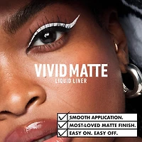 NYX PROFESSIONAL MAKEUP, Vivid Matte, Traceur liquide, Résiste au transfert, Pointe super fine, Fini mat - NOIR Traceur liquide fini mat