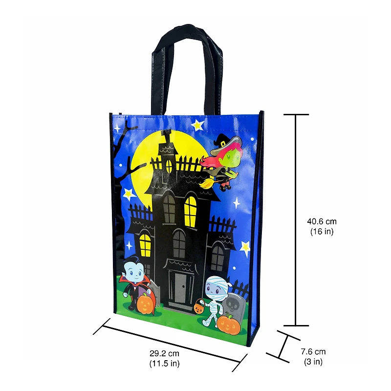 Sac fourre-tout multicolore d'Halloween, 29,2 x 40,6 x 7,6 cm, idéal pour célébrer Sac fourre-tout maison