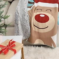 Couverture de noel, renne 50po x 60po