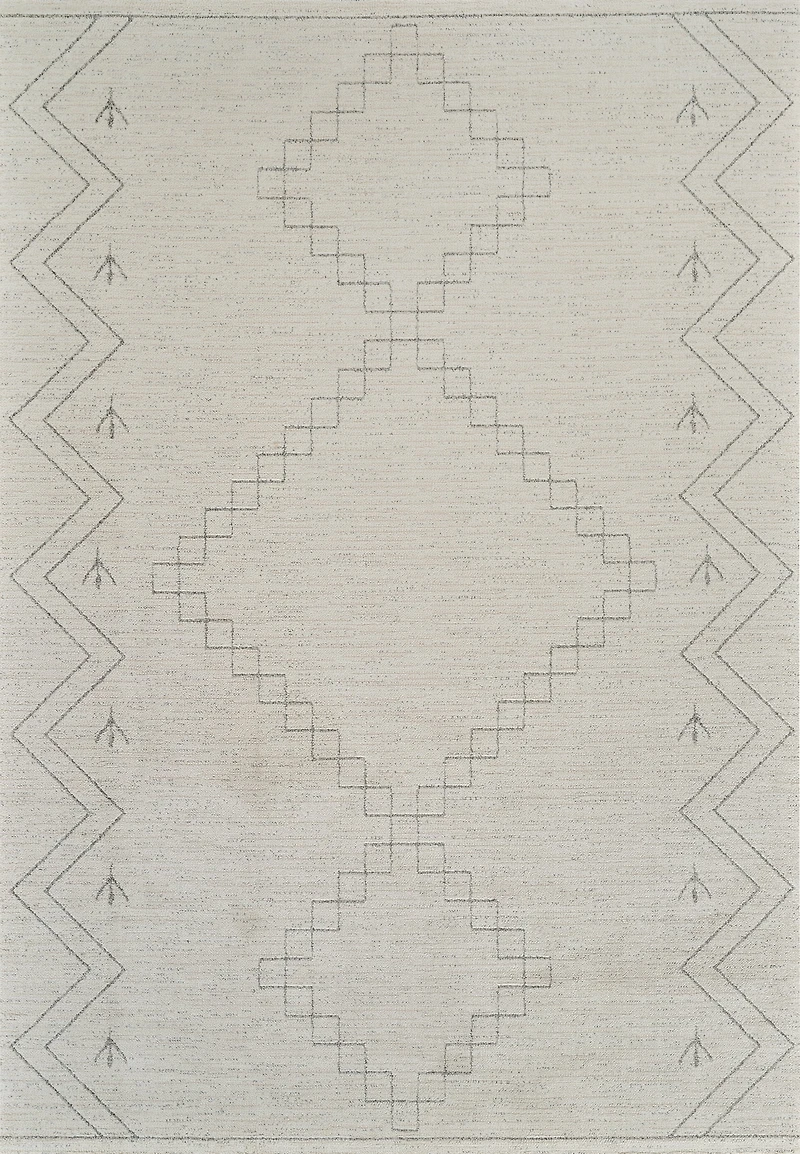 Tapis d'interieur abstrait Rug Branch Casa, beige creme, boheme - Salon, chambre, salle a manger et cuisine