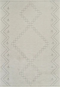 Tapis d'interieur abstrait Rug Branch Casa, beige creme, boheme - Salon, chambre, salle a manger et cuisine