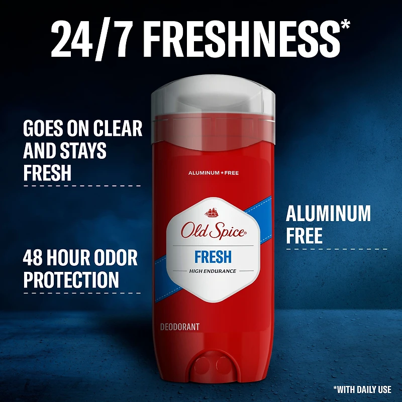 Désodorisant High Endurance Old Spice pour hommes, sans aluminium, protection 48 heures, parfum Fraîcheur