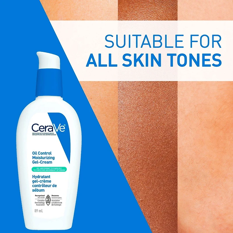 CeraVe Gel-Crème Hydratant Contrôle du Sébum, Hydratant Léger pour Peau Grasse et à Tendance Acnéique avec Technologie Anti-Sébum, 89 mL 59mL